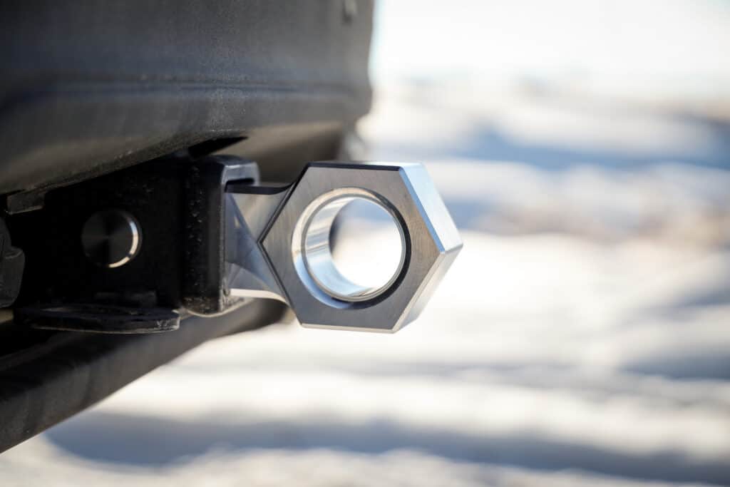 close up of a soft shackle ring