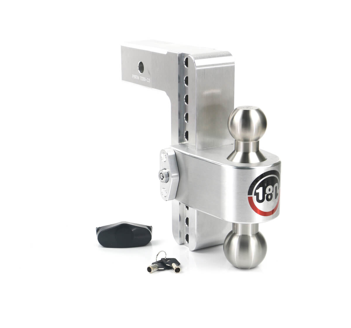 Weigh Safe CTB8-2 2 & 2-5/16 Chrome Plated Steel Combo Ball and a Double-pin Key Lock 8 Drop 180 Hitch w/ 2 Shank/Shaft Adjustable Aluminum Trailer Hitch & Ball Mount 