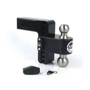 Weigh Safe CTB4-2.5-KA Chrome Plated Steel Combo Ball and Key Lock with Matching Receiver Pin 4 Drop 180 Hitch w// 2.5 Shank//Shaft Adjustable Aluminum Trailer Hitch /& Ball Mount