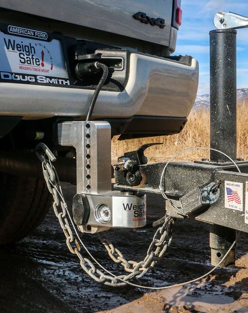 weigh safe adjustable drop hitch on truck - tongue weighing hitch