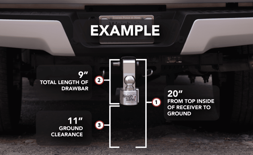 example of ground clearance measurement for trailer hitch